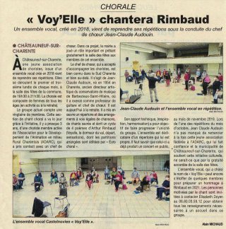 article de presse (Le courrier français) cliquer